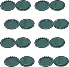100 PCS Flattened Chrome Bottle Caps – Chrome Dark Green, 1 Inch Smooth DIY C…