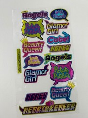Stickopotamus Phrase Word Stickers 16 Pcs Holographic Glitter