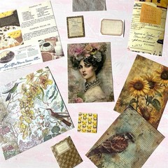 25pc Vintage Scrapbook Paper Pack – Collage Junk Journal Kit Aesthetic