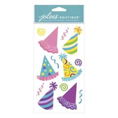 Jolee’s Boutique Dimensional Stickers – BRIGHT PARTY HATS Dress Ups – 13 pcs