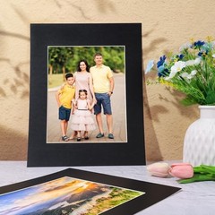 15 Pack 11×14 Picture Mats for 8×10 Photos Black Bevel Cut Mat Board Frame Kit