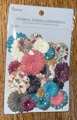 NEW Darice Button Daisy Floral Flowers Embellishment: Printed Mix Paterns 36 pcs