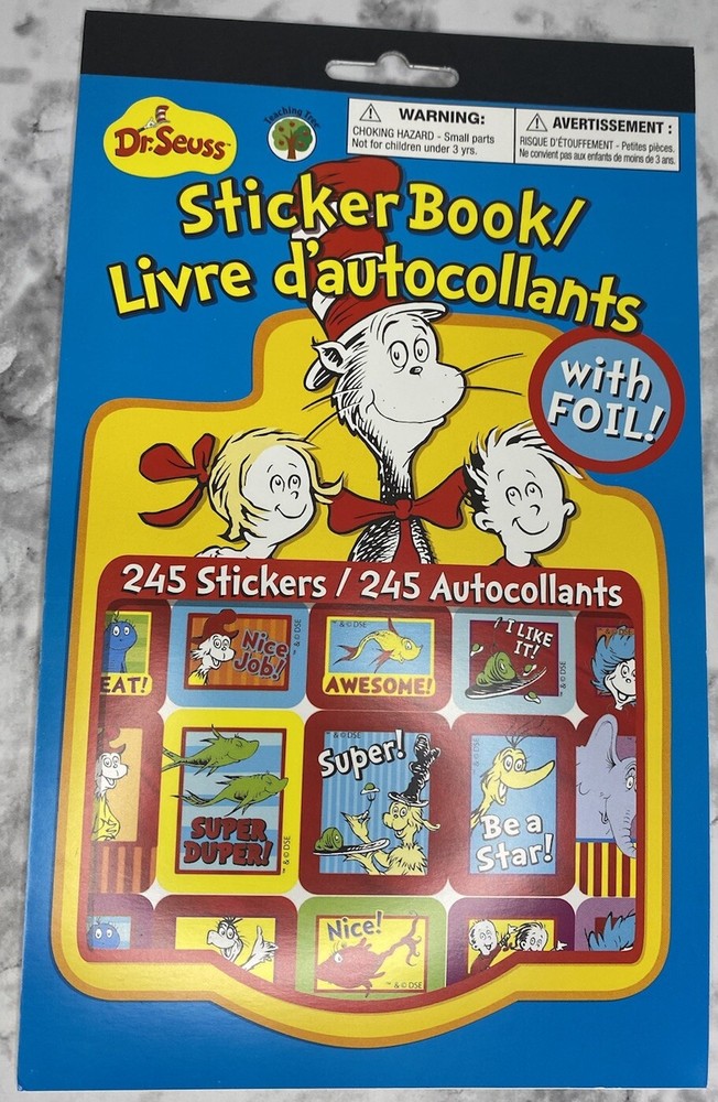 Dr. Seuss Sticker Book 245 Stickers 1 Foil Sheet Teaching Tree New 2020