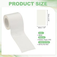 90 Pcs Thermal Sticker Paper, 1.6×2.8″ Square Thermal Printer Label, White