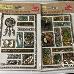 Lot Of 5 Packs Scrapbook Craft Stickers 3-D Glitter Trees Grandpa Birds Shiny