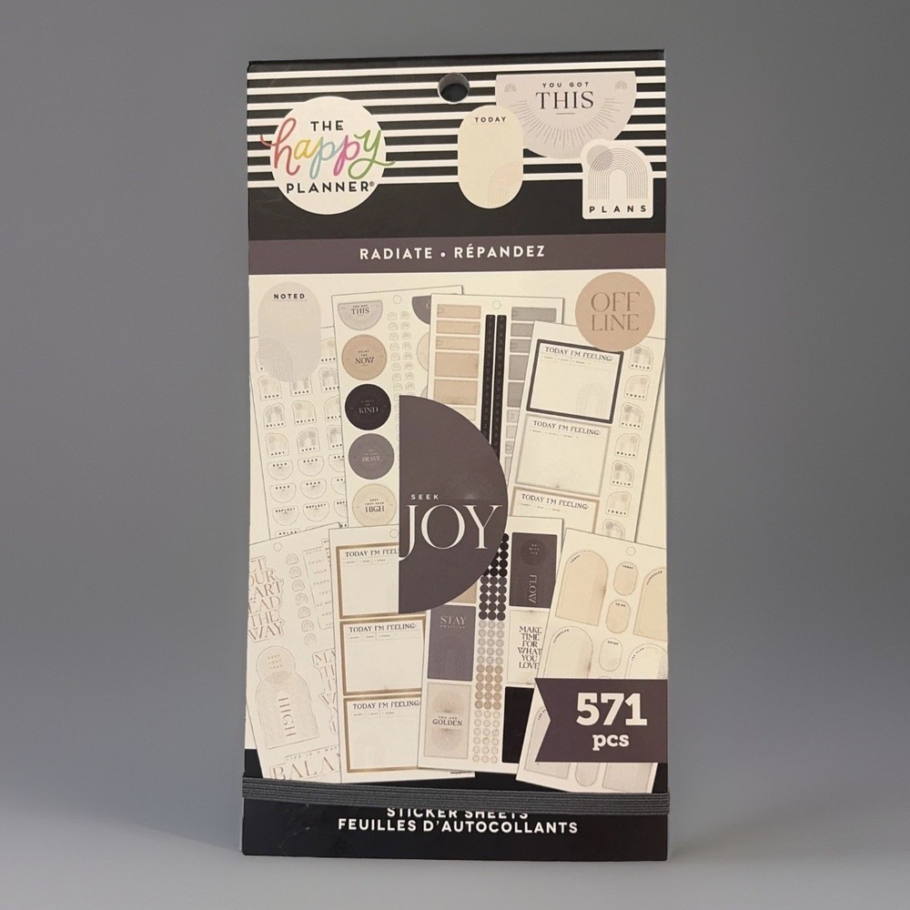 Happy Planner Sticker Sheets Book Radiate 571 Pieces Seek Joy You Got This