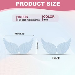 18Pcs Wings for Angels for Crafts, Blue Wings for Decorations (13.5cm)
