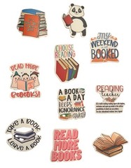 Reading Teacher Stickers Read More Books Lot of 10 Scrapbook Art Crafts