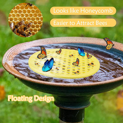 Floating Bee Watering Stations 7.87 Inch Foam Honeycomb Design Bee Feeder for