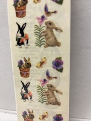 Sandylion Mylar Stickers SPRINGTIME BUNNIES Sealed Pkg (1) Sheet