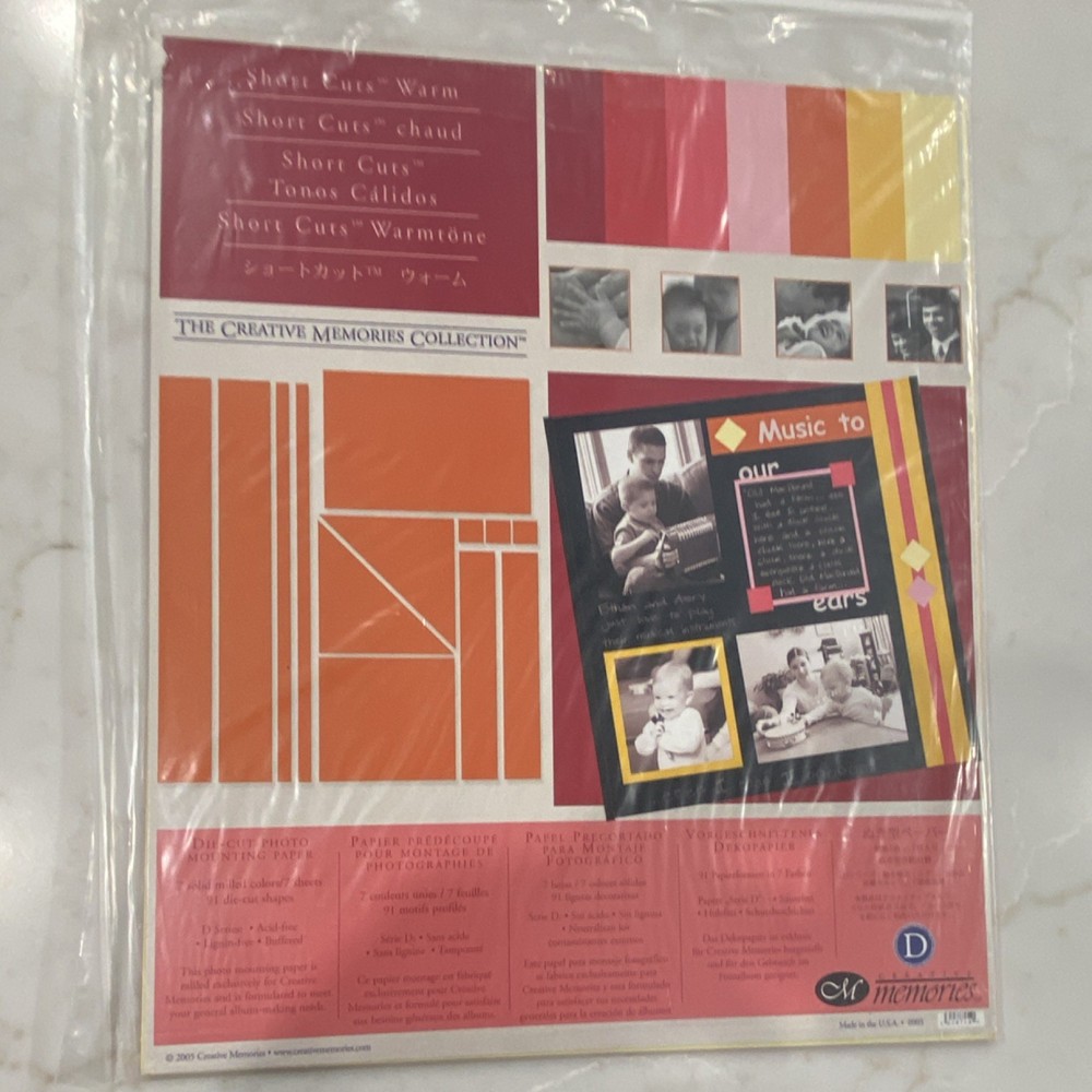 Creative Memories Die-Cut Photo Mounting Paper 91 Shapes Red Pink Orange Yellow