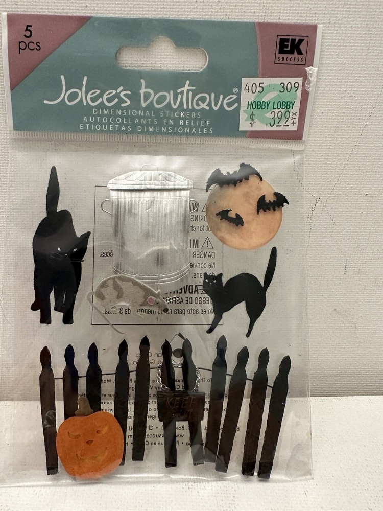 NEW Jolee’s Boutique EK SUCCESS Spooky Alley Halloween Stickers Black Cat