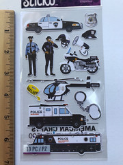 EK Success Sticko Police Officer Scrapbook Stickers Lot Dad Road Signs Cop