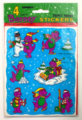 Barney Purple Dinosaur VTG Unique Brand Stickers 4 Sheets 1993 USA Made Sealed