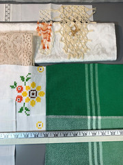 24 Pcs Vintage Doily, Tablecloth, Small Projects, Sewing Supplies, Scraps (431)