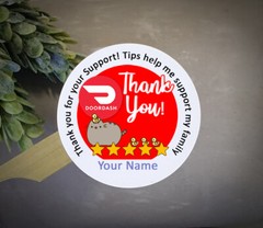2 inch Personalized custom Doordash stickers delivery driver bag sticker for f