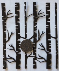 BARE TREE Die-Cuts(3pc)4”x 4-3/4” Birch Trees•Trunk•Branches•Forest•Nature•Wood•