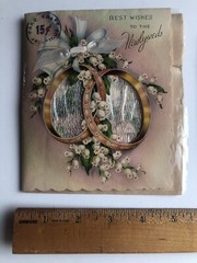 Vintage Wedding Card & Wedding Ring Embellishments Lot