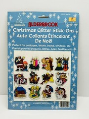 Vintage Alderbrook Christmas Glitter Puffy Stick on Stickers 12 Retro Stickers