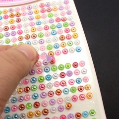 3 Sheets of 294pcs 5mm Color AB Sunflower Self-Adhesive Rhinestones Stickers