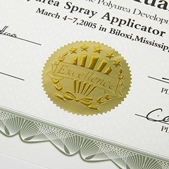 100pcs Gold Embossed Foil Blank Certificate Self-Adhesive Sealing Stickers – …