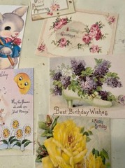 Birthday Die Cuts/Gift Tags Card Making~Vintage Style-Journal Supply-40 Pieces