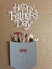 1 Happy Father’s Day Pocket Of Tools Cardstock die cuts scrapbook card See Pics