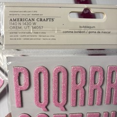American Craft Shoebox Pink Glitter Thicker Alphabet 103 Pc