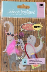 RARE JOLEES GHOST PARTY HALLOWEEN Trick Or Treat Candy Costume SCRAPBOOK STICKER