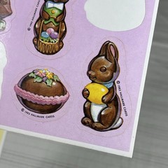 HTF Hallmark VTG Chocolate Eggs Sticker Sheet Scratch & Sniff 1984 80s Easter