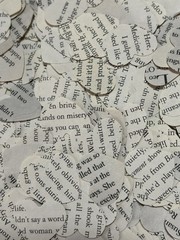 Vintage Book Page Heart Confetti Cut out Junk Journal Collage 1 inch Scrapbook