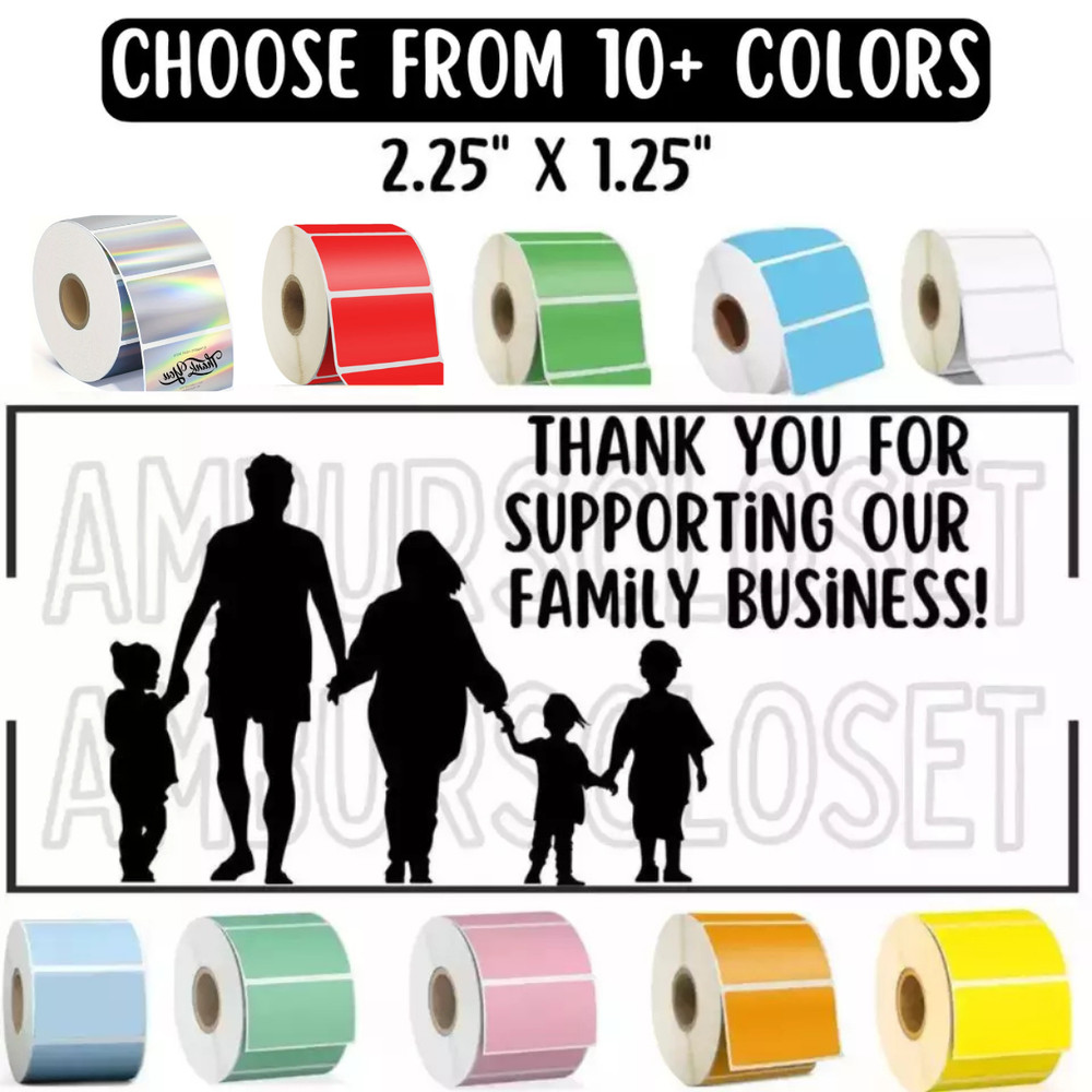 THANK YOU STICKERS 2.25″ ENVELOPE LABELS SEALS FAMILY SHOP SCRATCH RESISTANT