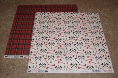 Echo Park 12×12 Double Sided Scrapbook Paper Lot of 14….Little Lumber Jack