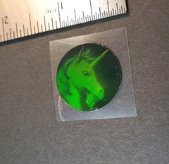 Vintage Stickers 3D Holographic Unicorn Sticker Mod VTG RARE Laser Polaroid