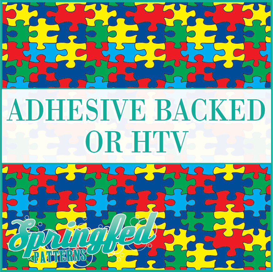 AUTISM PUZZLE Pattern Adhesive Vinyl or HTV Heat Transfer Vinyl Autistic Print