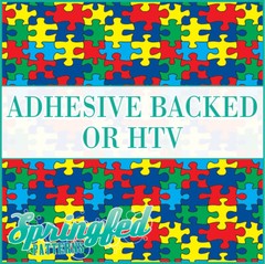 AUTISM PUZZLE Pattern Adhesive Vinyl or HTV Heat Transfer Vinyl Autistic Print