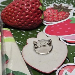 Strawberry Strawberries Themed Lot Stickers,Note Holder,pin and Ribbons.