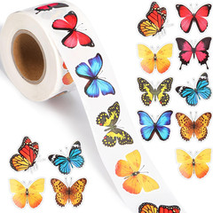 500 Pcs 1.5 Inch Colorful Butterfly Stickers Self-Adhesive Label Decals