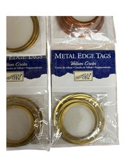 Lot 5 Stampin Up Metal Edge Tags Circles Vellum Paper Crafting Scrapbook Cards