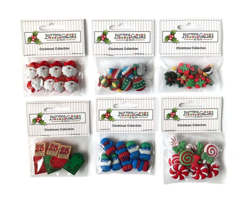 Buttons Galore 50+ Assorted Christmas Theme Buttons for Sewing & Crafts