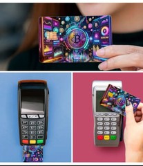 VIBRANT Glitter Bitcoin BTC Themed Credit/Debit Card Sticker Skin PVC
