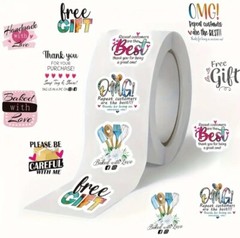 100 THANK YOU 1″ ASSORTED STICKERS LABELS Handmade Free Gift Small Business