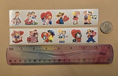 12 Vintage Style Valentine Stickers Retro Style Valentine Stickers Cute Stickers
