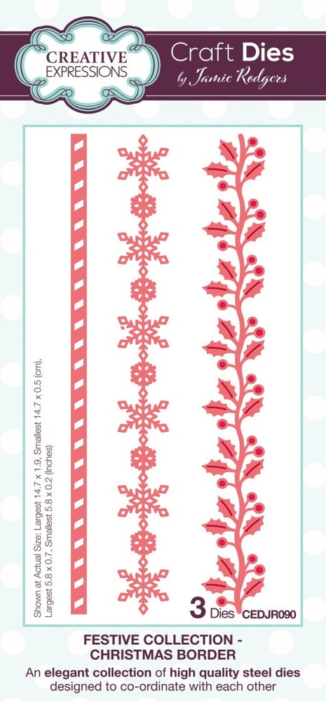 CREATIVE EXPRESSIONS METAL CUTTING DIES – FESTIVE COLLECTION – CHRISTMAS BORDER