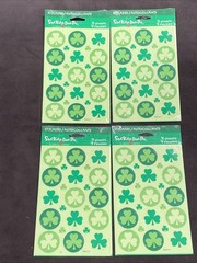 Vtg AGC St. Patrick’s Day Stickers Irish Round Shamrocks 4 Packs = 16 Sheets