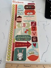 Cosmo Cricket Card Stock Stickers «Nutmeg» Best Friends Love Birds Scrapbooking