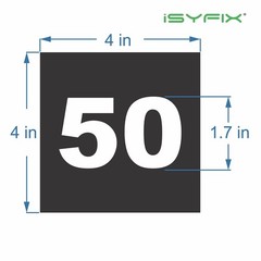iSYFIX Black Consecutive Number Stickers – 1 to 50, 4-inch, 1 set – Vinyl Sel…