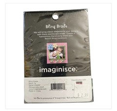 NEW Imaginisce Bling Brads Black Tie 6pcs / Scrapbooking Embellishments