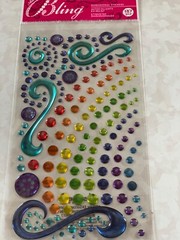 JOLEE’S BOUTIQUE 3D STICKERS RAINBOW DOTS BLING STICKY SOFT ACRYLIC DESIGNS 187P