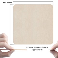 Fuyit Unfinished Wood Pieces, 50Pcs 3 x 3 Inch Blank Natural Wood Square Wood…